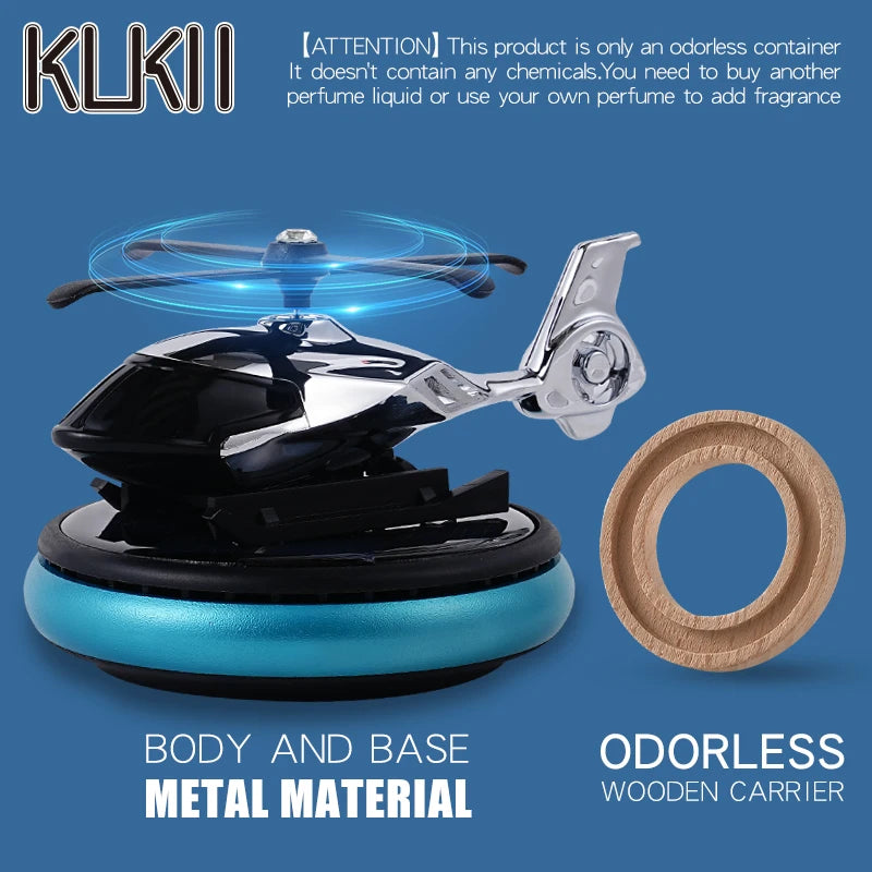 DIY Perfume Odorless car ornaments solar powered rotating helicopter air freshener decoration accessories fragrance diffuser men