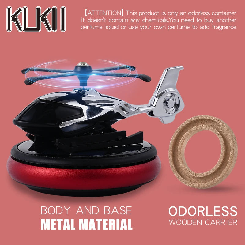DIY Perfume Odorless car ornaments solar powered rotating helicopter air freshener decoration accessories fragrance diffuser men