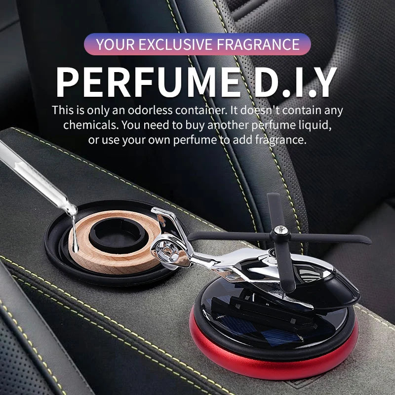 DIY Perfume Odorless car ornaments solar powered rotating helicopter air freshener decoration accessories fragrance diffuser men