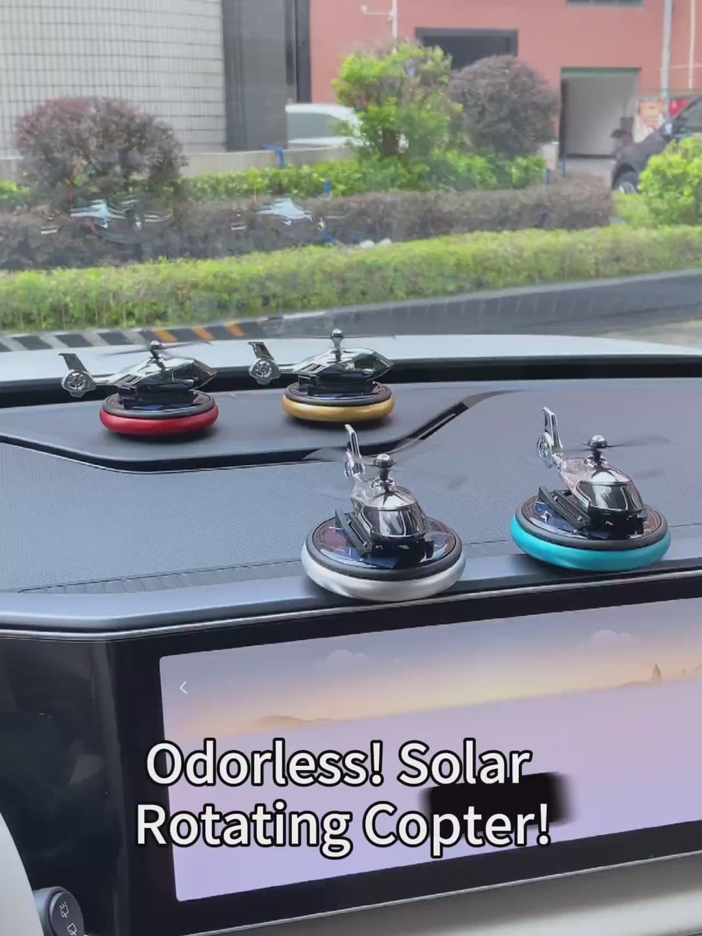 DIY Perfume Odorless car ornaments solar powered rotating helicopter air freshener decoration accessories fragrance diffuser men